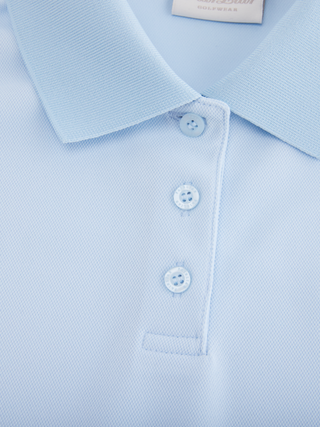 Fair Liar Loose Fit Polo Sleeveless T-shirt - Light Blue