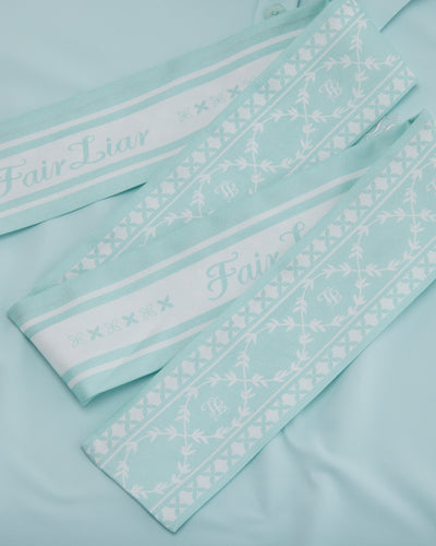 Fair Liar silk scarf set t-shirt - Mint