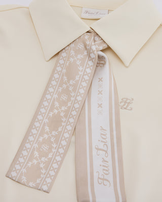 Fair Liar Silk Scarf Set T-shirt - Cream