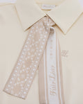 Fair Liar silk scarf set t-shirt - Cream