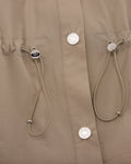 pocket collar waist band vest - Beige