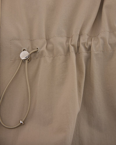 pocket collar waist band vest - Beige
