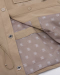 pocket collar waist band vest - Beige