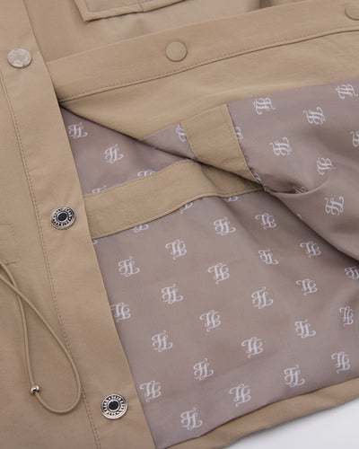 pocket collar waist band vest - Beige