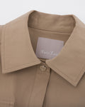 pocket collar waist band vest - Beige