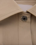 pocket collar waist band vest - Beige