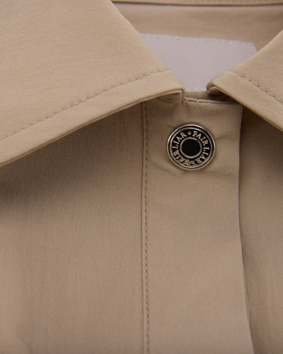 pocket collar waist band vest - Beige