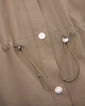 pocket collar waist band vest - Beige