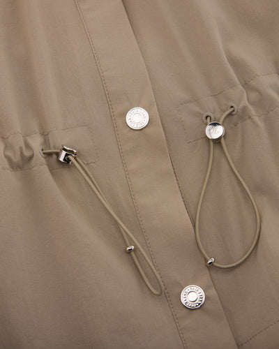 pocket collar waist band vest - Beige