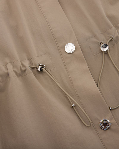 pocket collar waist band vest - Beige