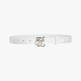 Symbol Leather Belt (White)