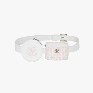 Tweed Twin Hip Bag (Coral)