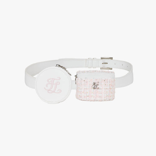Tweed Twin Hip Bag (Coral)