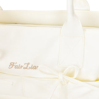Ribbon String Boston Bag (Ivory)