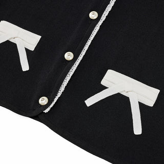 Crochet Collar Cardigan (Black)