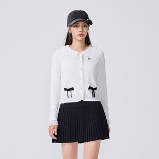 Crochet Collar Cardigan (White)
