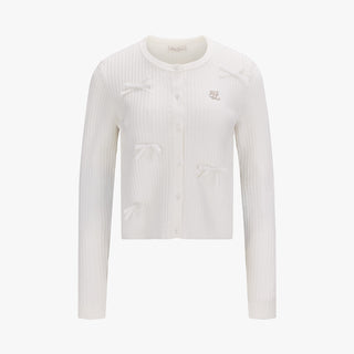 Shushu Ribbon Cardigan (White)