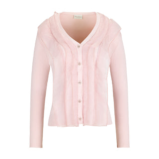 Organza V-neck cardigan (Coral)
