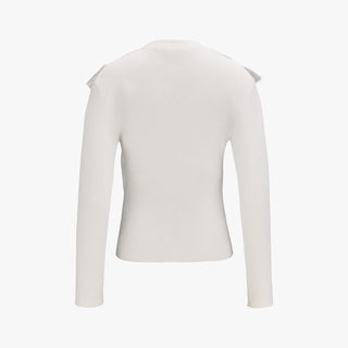 Organza V-neck cardigan (White)