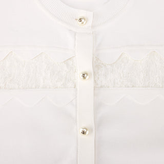 Lace Scallop Cardigan (White)