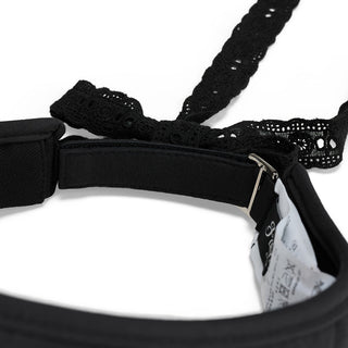 Lace Scallop Ribbon visor (Black)