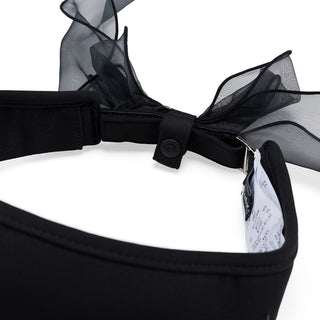 Pearl Ribbon Organza Visor (Black)