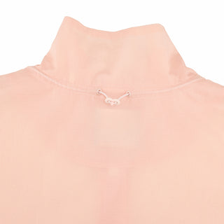 Sheer Shirred Zip-Up Jacket (Coral)