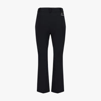 Pearl Button Stitch Semi-Bootcut Pants (Black)