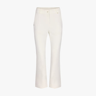 Pearl Button Stitch Semi-Bootcut Pants (Cream)