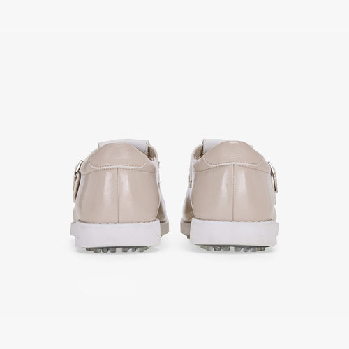 Quilted Buckle Loafers (Beige)