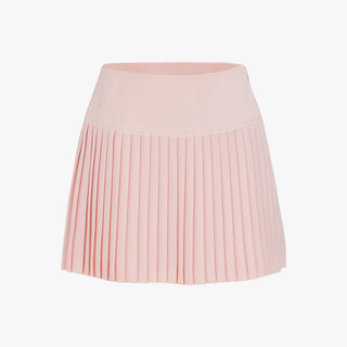 Crochet Flare Pleated Skirt (Coral)