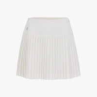 Crochet Flare Pleated Skirt (White)