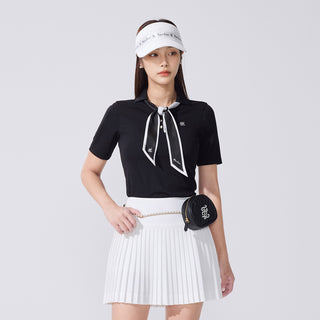 Crochet Flare Pleated Skirt (White)