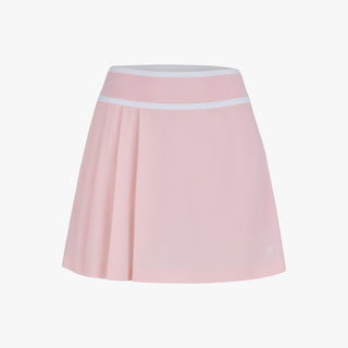 Pique Pleated Band Skirt (Coral)