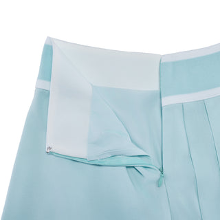 Pique Pleated Band Skirt (Mint)