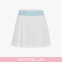 Pique Pleated Band Skirt (White)