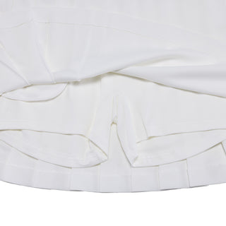 Pique Pleated Band Skirt (White)