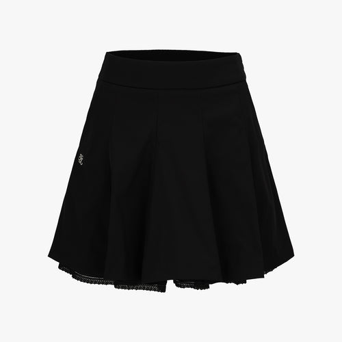 Lace Double Flare Skirt (Black)