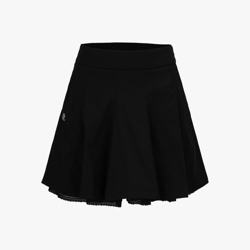 Lace Double Flare Skirt (Black)