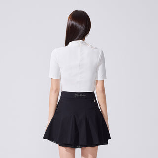 Lace Double Flare Skirt (Black)