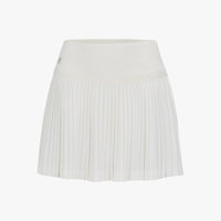 Lace Flare Pleated Skirt (White)