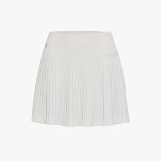 Lace Flare Pleated Skirt (White)