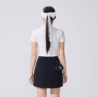 Folded A-line skirt (Black)