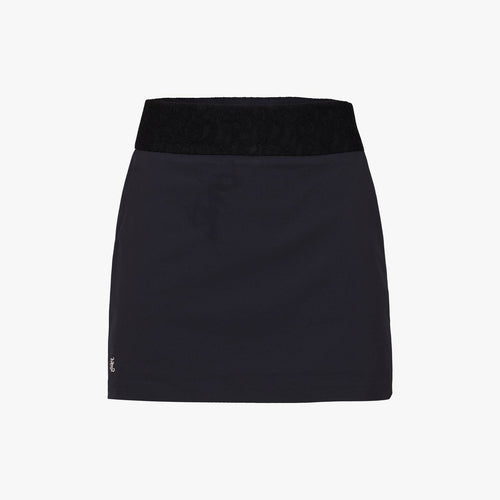 Lace H-line skirt (Black)