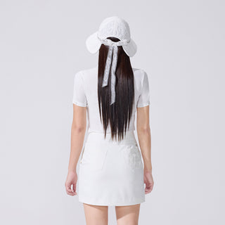 Lace H-line skirt (White)