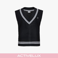 Punched V-neck Vest (Black)