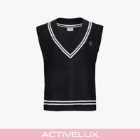 Punched V-neck Vest (Black)
