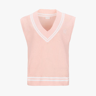 Punched V-neck Vest (Coral)