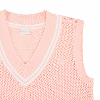Punched V-neck Vest (Coral)