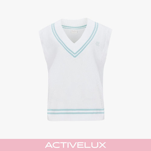 Punched V-neck Vest (White)
